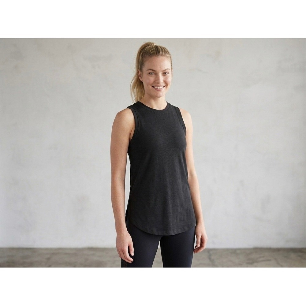 Athleta Breezy Tank Top Black Sleeveless Crew Neck Muscle Tee Small S 530634